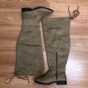 Taupe Suede Wise Calf Over the Knee Boots!
